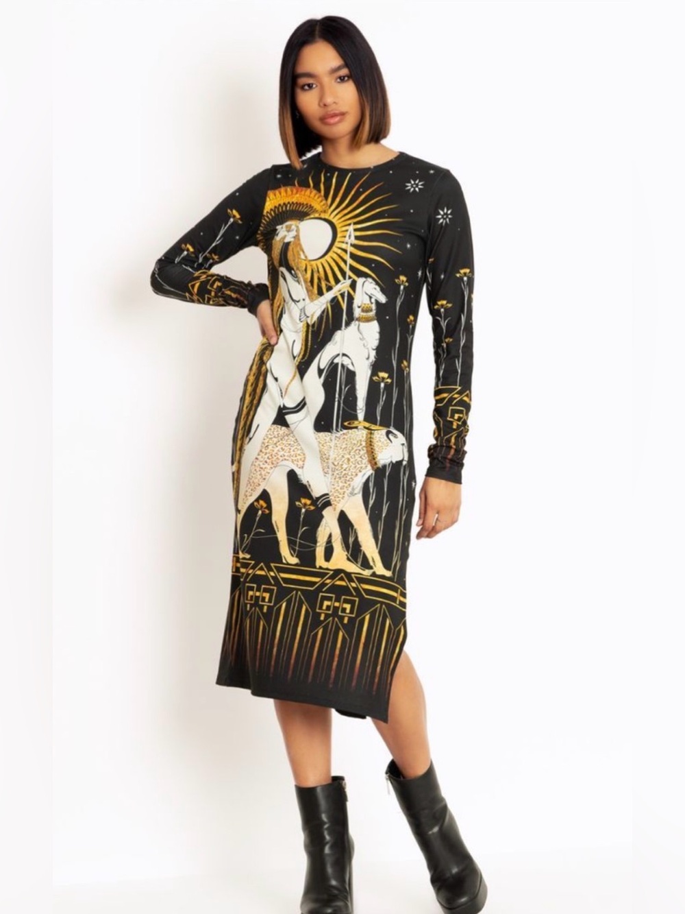 Blackmilk Clothing Roman LS Tee Dress